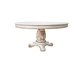 Vendom - Dining Table - Antique Pearl Finish - 76"