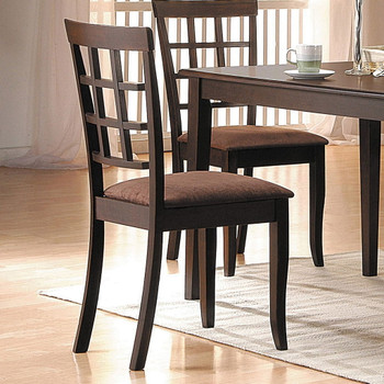 Cardiff - 18" Side Chair (Set of 2) - Dark Brown Microfiber & Espresso