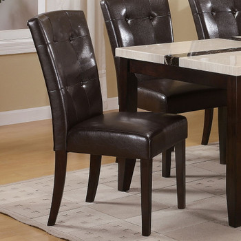 Britney - 20" Side Chair Set of 2) - Espresso Synthetic Leather & Walnut