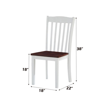 Green Leigh - Side Chair (Set of 2) - White & Walnut