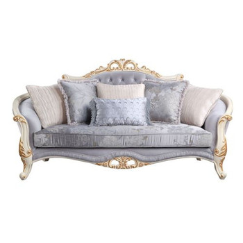 Galelvith - Sofa With 6 Pillows - Gray Fabric