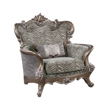 Elozzol - Sofa - Fabric & Antique Bronze Finish - Wood