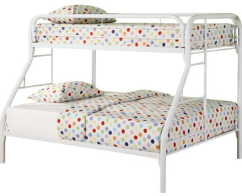 EMMETT White Twin over Full Bunk Bed