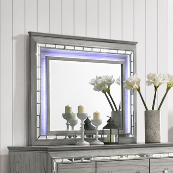 Antares - Mirror With LED - Light Gray Oak