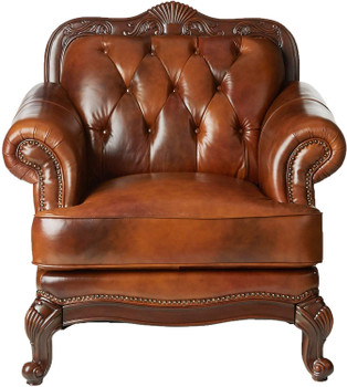 GORDON 46" Wide Top Grain Leather Arm Chair