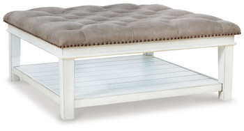 Kanwyn - Uph Ottoman Cocktail Table - Whitewash