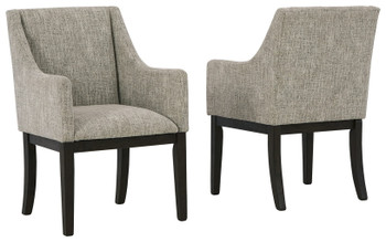 Burkhaus - Beige / Dark Brown - Dining UPH Arm Chair (Set of 2)