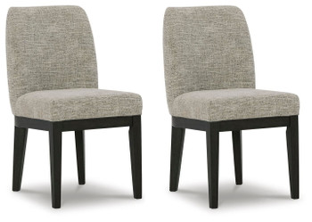 Burkhaus - Dining UPH Side Chair (Set of 2) - Beige / Dark Brown
