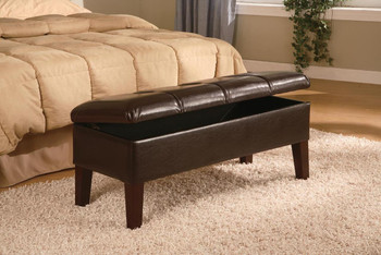 Heinz Deep Brown Leatherette Bench