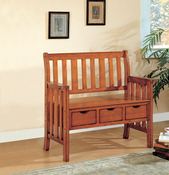 Odessa Oak Storage Bench