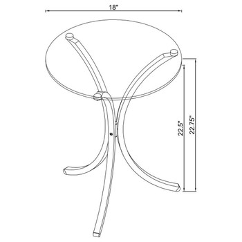 Eloise - Round Accent Table With Curved Legs - Chrome