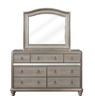 Bling Game - Arched Dresser Mirror - Metallic Platinum