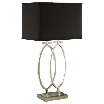 Izuku - Rectangular Shade Table Lamp - Black And Brushed Nickel