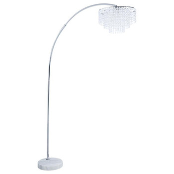 Shirley - Marble Base Floor Lamp - Chrome And Crystal