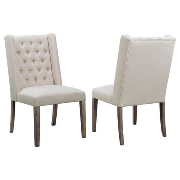 Bexley - Tufted Side Chairs (Set of 2) - Dark Brown And Beige