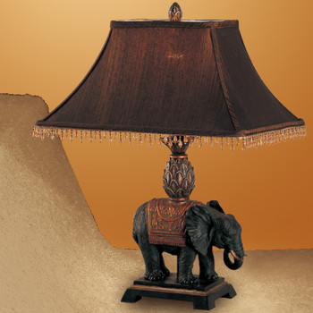 Persian Elephant Dark Brown 24" Height Table Lamp