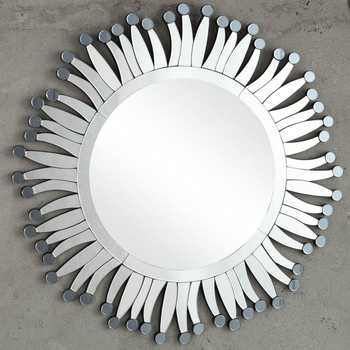 Pollen Sunburst Round Wall Mirror