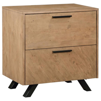 Taylor - 2-Drawer Rectangular Nightstand With Dual USB Ports - Light Honey Brown