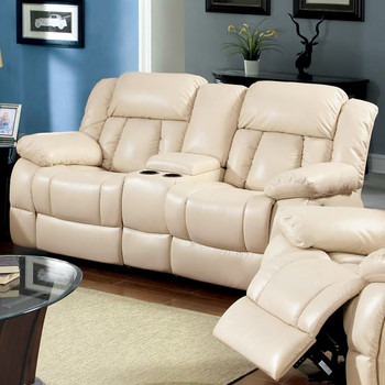 Liria Ivory Reclining Loveseat