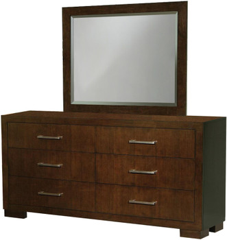 ANDRE Brown 64" Wide Dresser & Mirror