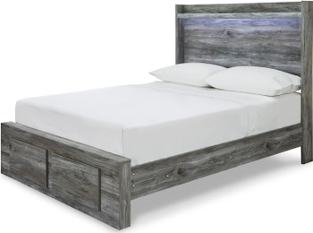 APTON Gray Storage Footboard Bed