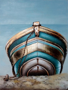 Boat on Shore 35" x 48" 3D Wall Art