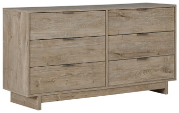 Oliah - Beige - Six Drawer Dresser - 31'' Height