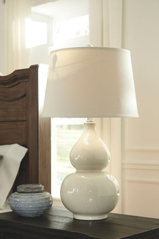 Saffi - Ceramic Table Lamp  - Cream
