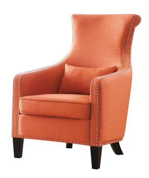 Miley Orange Fabric Nail Head Accent Chair