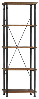 Smith Burnished Brown Wood/Iron Bookcase