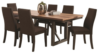 Amos Natural/Espresso 7 Pc Dining Set