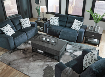 MARKSTON Denim Blue Power Reclining Living Room Set