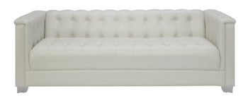 Luciana Pearl White Tuffted Sofa