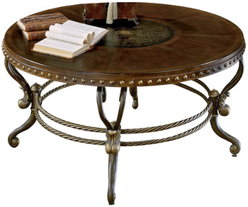 Emmanuelle Metal & Wood Warm Tobacco Coffee Table 