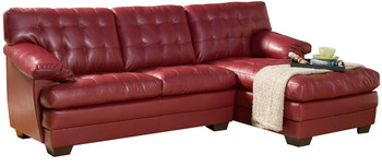 Julian Red Bonded Leather Sectional