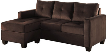 CALEB Brown 78" Wide Sofa Chaise