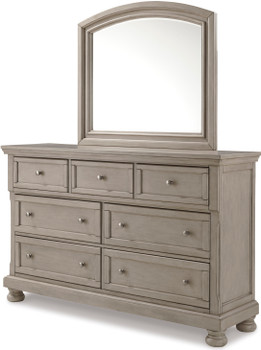 BELTON Gray 65" Wide Dresser & Mirror