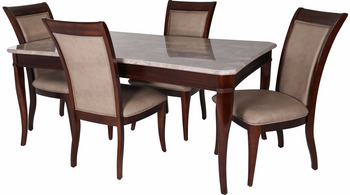 Chantel 5-PC Real Marble Dining Set