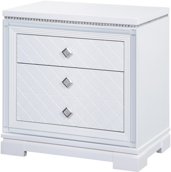 GENOA White 28" Wide Nightstand with USB's