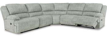 ROWAN Light Gray 152" Wide 5 Piece Manual Reclining Sectional with 2 Recliners
