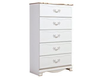 Saraphina White 5-Drawer Chest