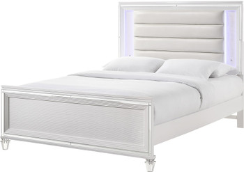 LEACREST White Youth Bed with LED's