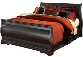 PARIS Black Sleigh Bed