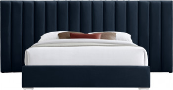 JESIQUE Blue Velvet Bed