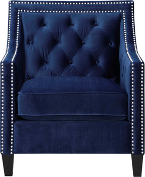 DAHLIA Dark Blue Fabric 30" Wide Accent Chair