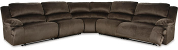 REYMAR Brown 152" Wide 5 Piece Reclining Sectional with 2 Recliners