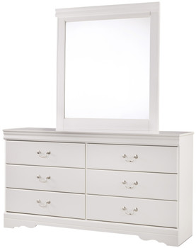 PARIS White 60" Wide Dresser & Mirror