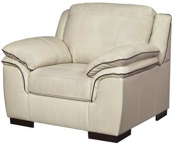 Damon Cream Top-Grain Leather Arm Chair