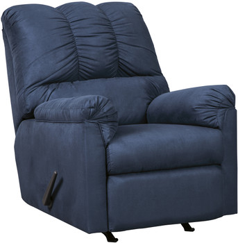 Edeline Royal Blue Plush Rocker Recliner