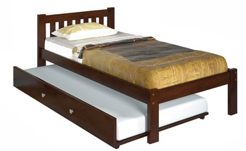 Ken Brown Platform Twin Bed With Underbed Trundle